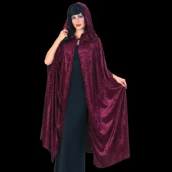 Rubies Costume Co. Burgundy Velvet Hooded Cloak Painted Latex Masks, Gloves, Feet & Costumes