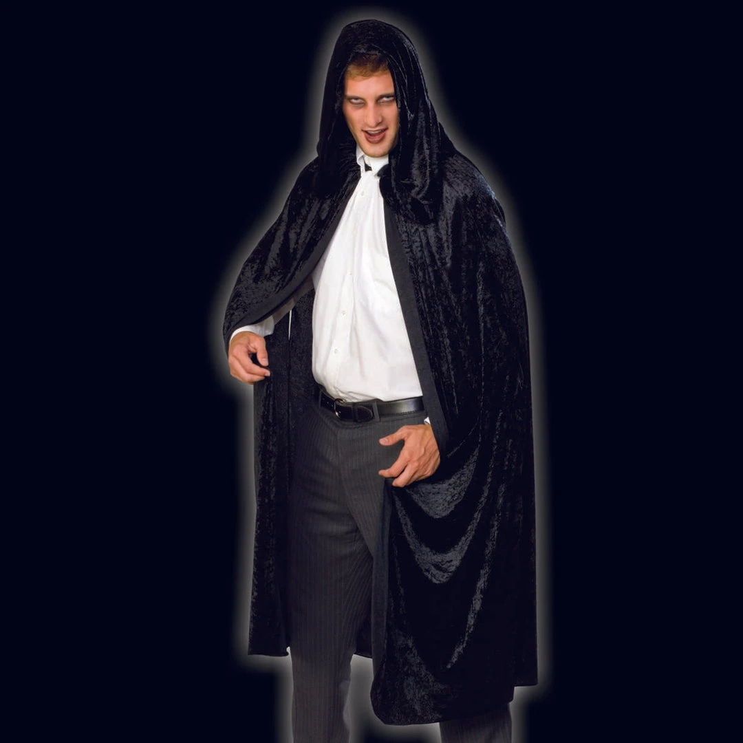 Rubies Costume Co. Black Crushed Velvet Gothic-look Cloak 3 Rubies Costume Co. Black Crushed Velvet Gothic-look Cloak