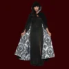 Underwraps Velvet & Satin Flocked Cape - White 2 Underwraps Velvet & Satin Flocked Cape - White
