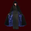 Underwraps Velvet & Satin Flocked Cape - Purple