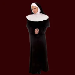 Underwraps Mother Superior - Nun Costume Habit Painted Latex Masks, Gloves, Feet & Costumes