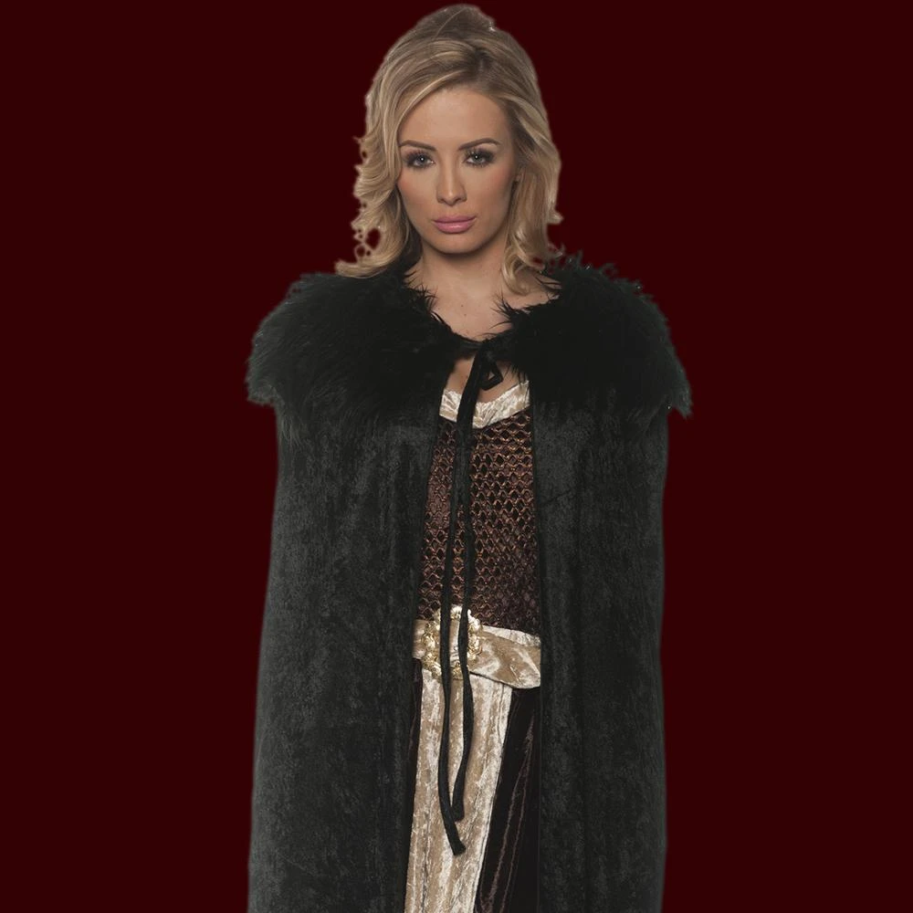 Underwraps Painted Latex Masks, Gloves, Feet & Costumes Renaissance Cape - Black / Black 4 Underwraps Painted Latex Masks, Gloves, Feet & Costumes Renaissance Cape - Black / Black