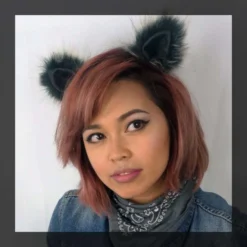 Kritter Klips Black Leather Clip-on Ears