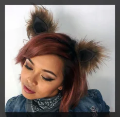 Kritter Klips Brown Leather Clip-on Ears