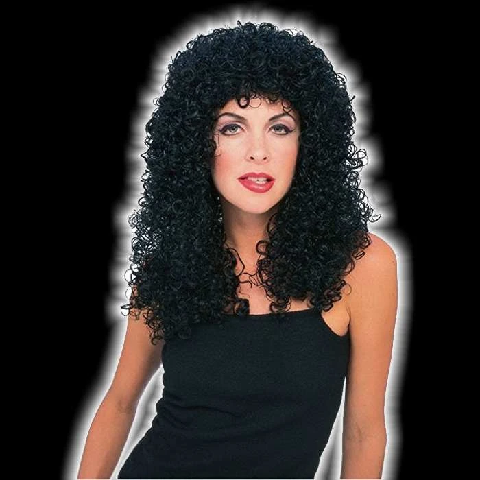 Rubies Costume Co. Long Curly Black Wig Wigs, Lashes, Facial Hair, Furry Ears 3 Rubies Costume Co. Long Curly Black Wig Wigs, Lashes, Facial Hair, Furry Ears