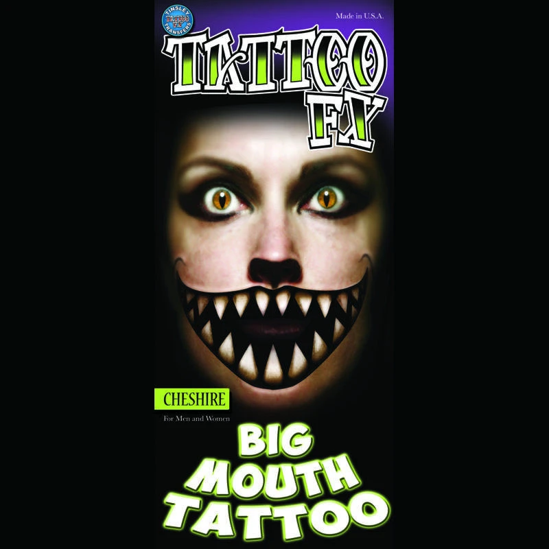 Tinsley Transfers Makeup & Tools Big Mouth - Cheshire Grin Temporary Tattoo 3 Tinsley Transfers Makeup & Tools Big Mouth - Cheshire Grin Temporary Tattoo