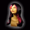 Garland Black/Hot Pink 17 Inch Wig
