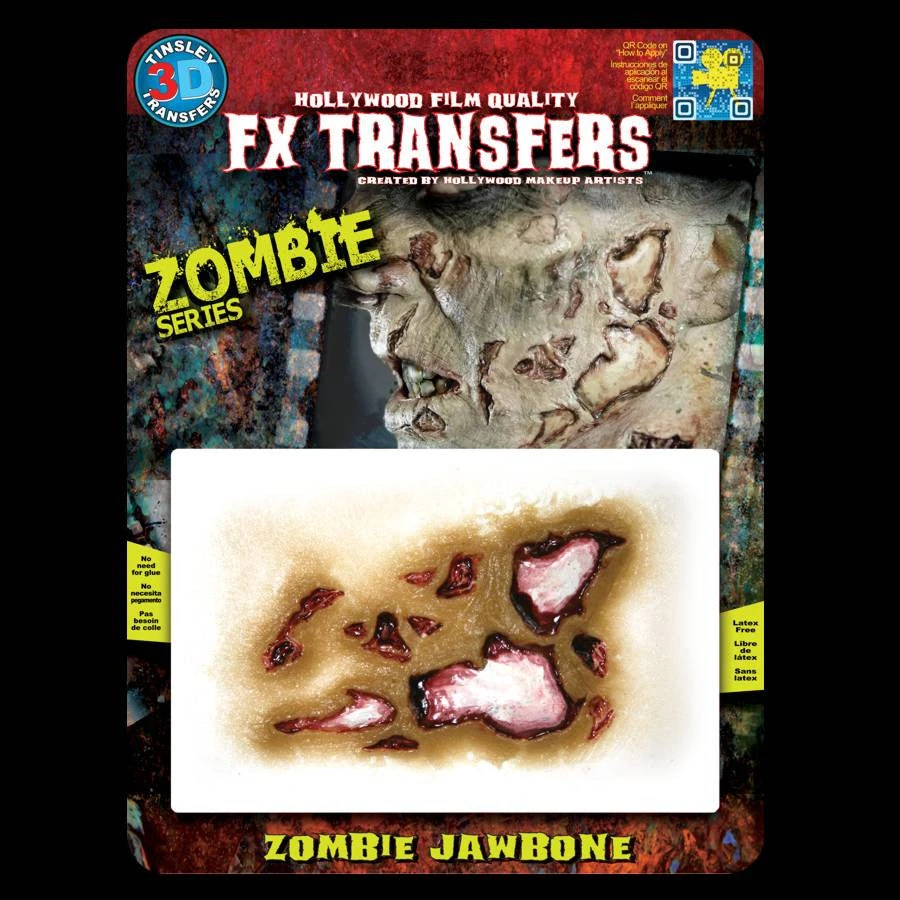Tinsley Transfers Zombie Jaw Bone - 3D FX Transfers Injury FX 3 Tinsley Transfers Zombie Jaw Bone - 3D FX Transfers Injury FX
