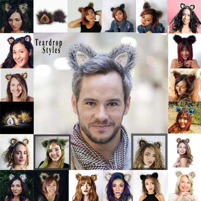 Kritter Klips Painted Latex Masks, Gloves, Feet & Costumes Furry Ears -Natural- Teardrop Style 3 Kritter Klips Painted Latex Masks, Gloves, Feet & Costumes Furry Ears -Natural- Teardrop Style