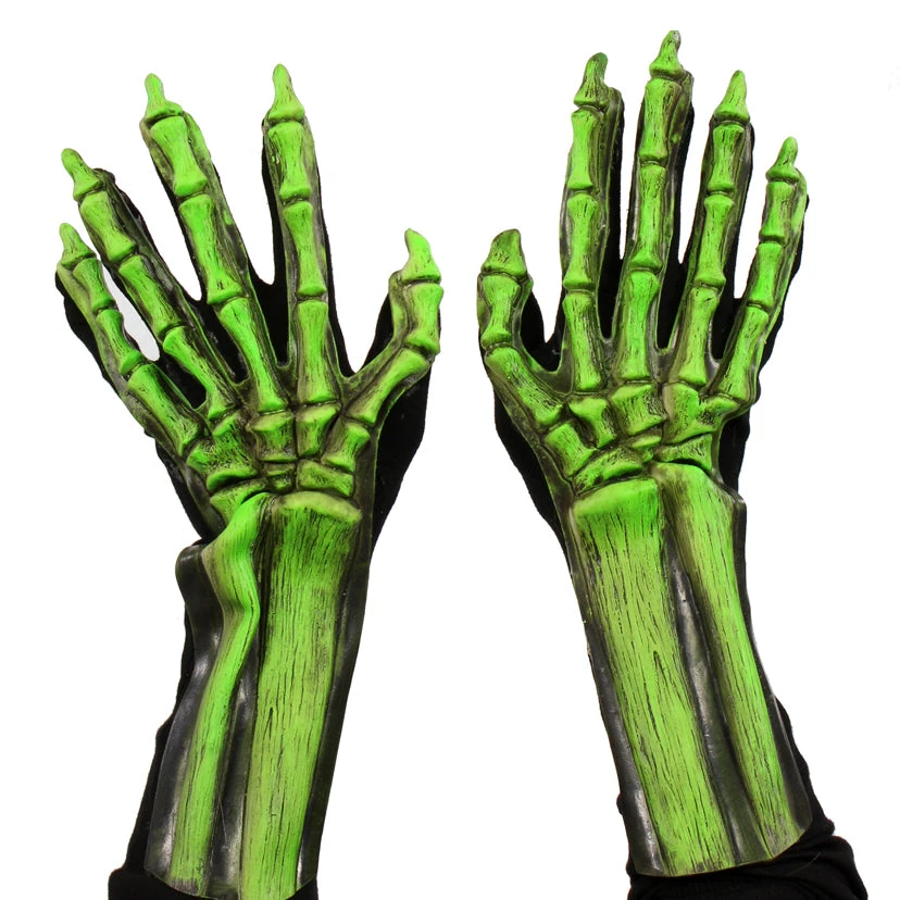Zagone Studios UV Reactive Green Skeleton Gloves 4 Zagone Studios UV Reactive Green Skeleton Gloves