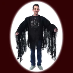 Zagone Studios UV Skeleton Skull Chest Shroud - White Bones Painted Latex Masks, Gloves, Feet & Costumes