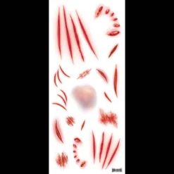 Tinsley Transfers Injury FX Mauled Injury Tattoo Sheet